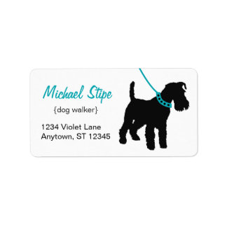 Dog Walker Adresetiketten teak Etiket