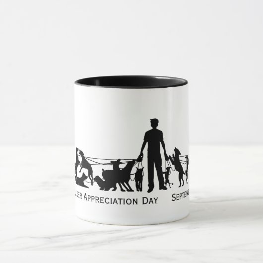 Dog Walker Appreciation Day Silhouette Mok 2 (Midden)