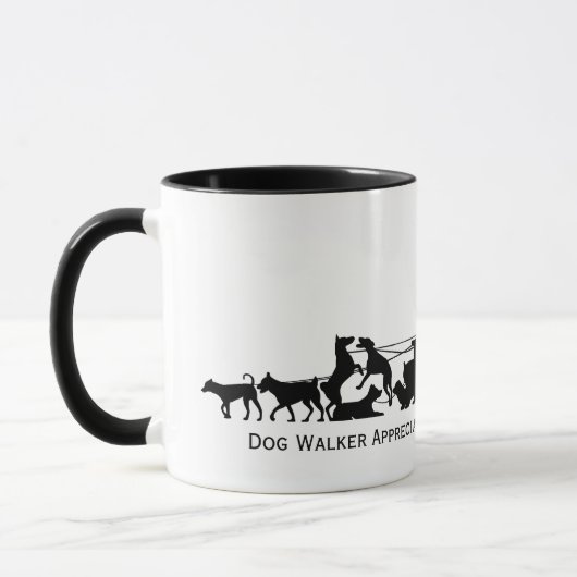 Dog Walker Appreciation Day Silhouette Mok 2 (Links)