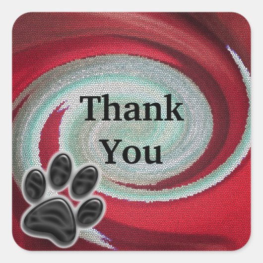 Dog Walker Appreciation Pet Sitter Dank je rood Vierkante Sticker (Voorkant)