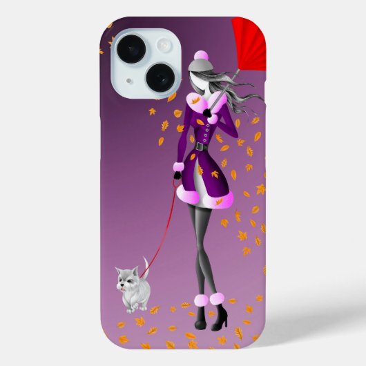 Dog Walker & Autumn verlaat iPhone-hoesje Case-Mate iPhone Case (Achterkant)