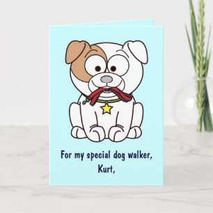 Dog Walker Bedankt Kaartnaam