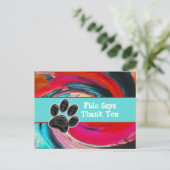 Dog Walker Bedankt Tie Dye Pet Sitter Dank u Briefkaart (Staand voorkant)