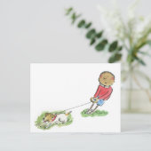 Dog Walker Briefkaart (Staand voorkant)