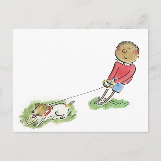 Dog Walker Briefkaart (Voorkant)