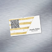 Dog Walker Brown Waterverf Handschrift QR Code Magnetisch Visitekaartje (Voorbeeld)