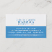 Dog Walker Custom Blue & White Visitekaartje (Achterkant)