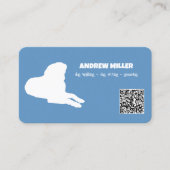 Dog Walker Custom QR (blauw) Visitekaartje (Voorkant)