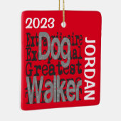 Dog Walker Extraordinaire CUSTOM Keramisch Ornament (Rechts)