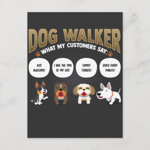 Dog Walker Funny Dog Walking Pet Sitter Gift Briefkaart