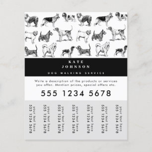 Dog Walker Grooming Dog Trainer Traar-off Labels Flyer