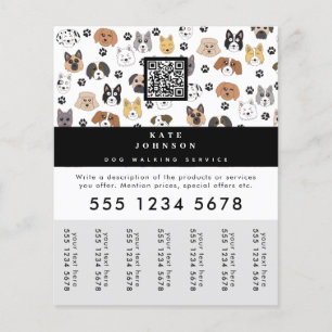 Dog Walker Grooming Dog Trainer Traar-off Labels Flyer