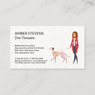 Dog Walker Hond Bone Pattern Visitekaartje