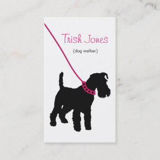 Dog Walker (hot-roze) Visitekaartje