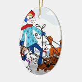 Dog walker keramisch ornament (Links)