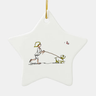 dOg WaLkEr Keramisch Ornament