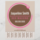 Dog Walker Lash Loop Roze Scheurblad Flyer (Voorkant)