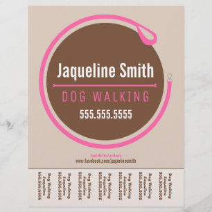 Dog Walker Lash Loop Roze Scheurblad Flyer