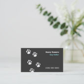 Dog Walker Paws Zwart Visitekaartje (Staand voorkant)