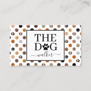 Dog walker pet and animal care fur polka stip visitekaartje