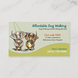 Dog Walker Pet Business Dachshunds Visitekaartje