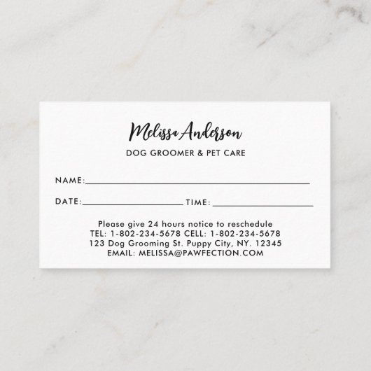 Dog Walker Pet Sitter Cute Puppy Labrador Business Afsprakenkaartje (Achterkant)