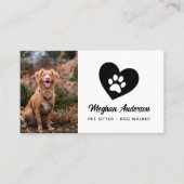 Dog Walker Pet Sitter Foto Visitekaartje (Voorkant)