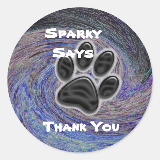 Dog Walker Pet Sitter Swirl Paw Print Appreciation Ronde Sticker (Voorkant)