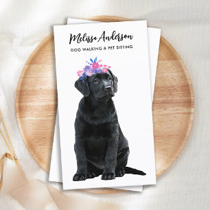 Dog Walker Pet Sitter Waterverf Puppy Labrador Visitekaartje