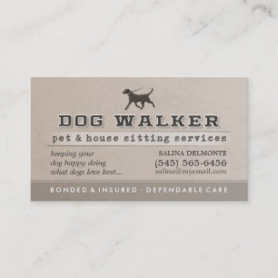 Dog Walker & Pet Sitting Brown Visitekaartje