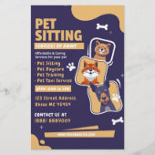 Dog Walker Pet Sitting Dog Trainer Business Flyer (Achterkant)