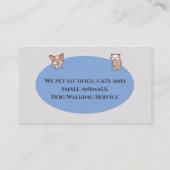 Dog Walker Pet Sitting Services Professional Visitekaartje (Achterkant)