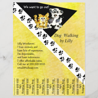 Dog Walker Pet Walking Tear Sheet Custom Flyer