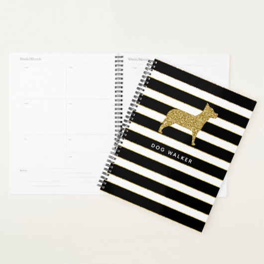 Dog Walker Planner Golden Stripes (Display)