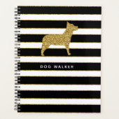 Dog Walker Planner Golden Stripes (Voorkant)