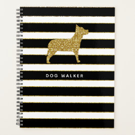 Dog Walker Planner Golden Stripes