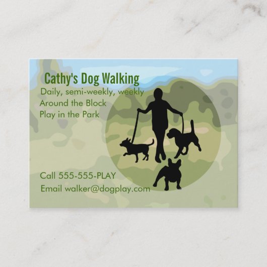 Dog Walker Professional Visitekaartje (Voorkant)