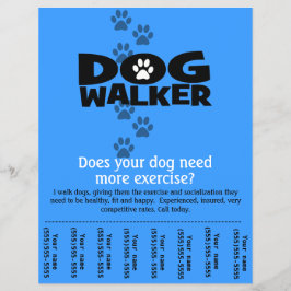 Dog Walker Promotionele sjabloon van het scheurbla Flyer