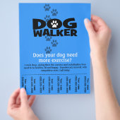 Dog Walker Promotionele sjabloon van het scheurbla Flyer (Hand)