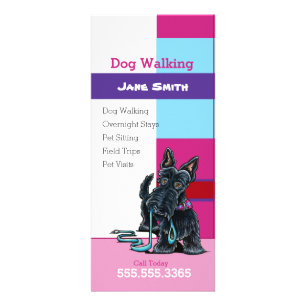 Dog Walker Scottie Pset Business Marketing Reclamekaart