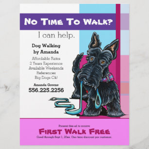 Dog Walker Scottie Pset Discount Coupon Ad Flyer