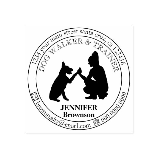 Dog Walker Trainer Club Pet Sitting Rubberstempel (Afrduk)