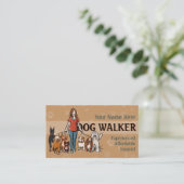 Dog Walker Volledig aanpasbaar visitekaartje (Staand voorkant)