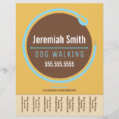 Dog Walker Walker Loop Loop Blue Tear Sheet Flyer (Voorkant)