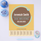 Dog Walker Walker Loop Loop Blue Tear Sheet Flyer (Enkel)