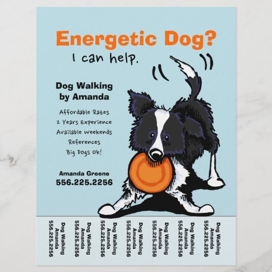 Dog Walker Walker Personalized Tear Sheet Flyer (Voorkant)