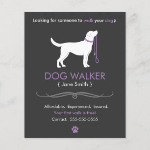 Dog Walker Walking Business Flyer Sjabloon small