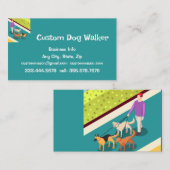 Dog Walker Walking Pet Services Visitekaartje (Voorkant / Achterkant)