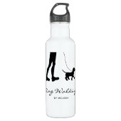 Dog Walker Woman & Dog - Black Silhouette & Text Waterfles (Voorkant)