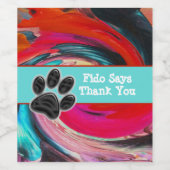 Dog Walker zwoegde Tie Dye Pet Sitter Dank u Wijn Etiket (Enkel label)